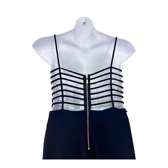 B Darlin sz 15/16 Jersey Knit Navy Evening Gown Cocktail Party Formal Maxi Dress - Picture 10 of 12